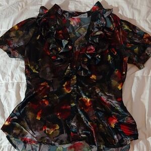 Harve Benard Multicolor Ruffle Blouse